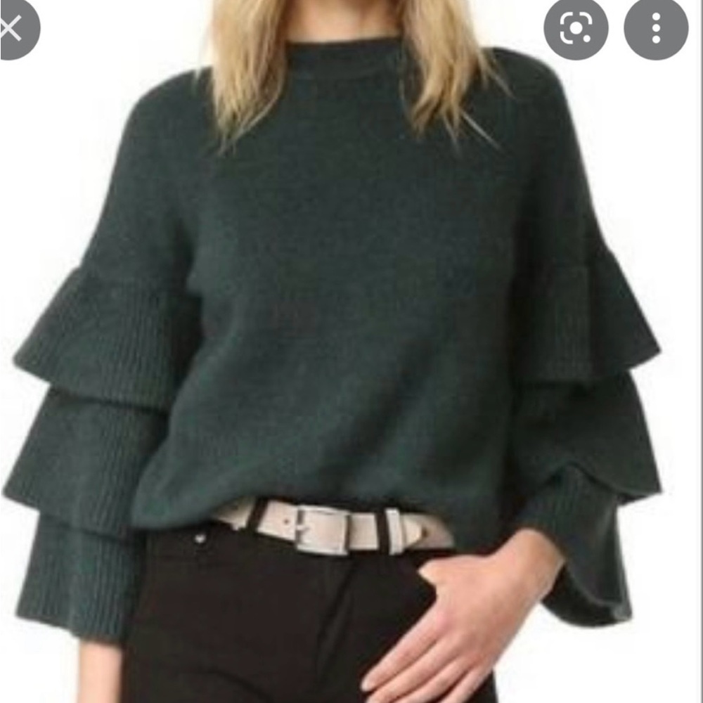 Gianni Bini Green Lola Tiered Ruffle Sweater - M